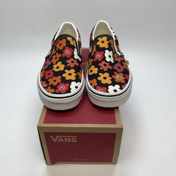 Vans Classic Slip On Flower Black Floral Skate Shoe Sneaker Women 7 / Men 5.5 US - Picture 3 of 10